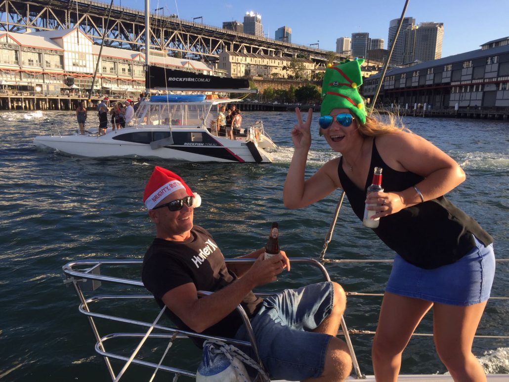 Crew on Sydney Harbour Christmas Cruise Christmas Party Cruise